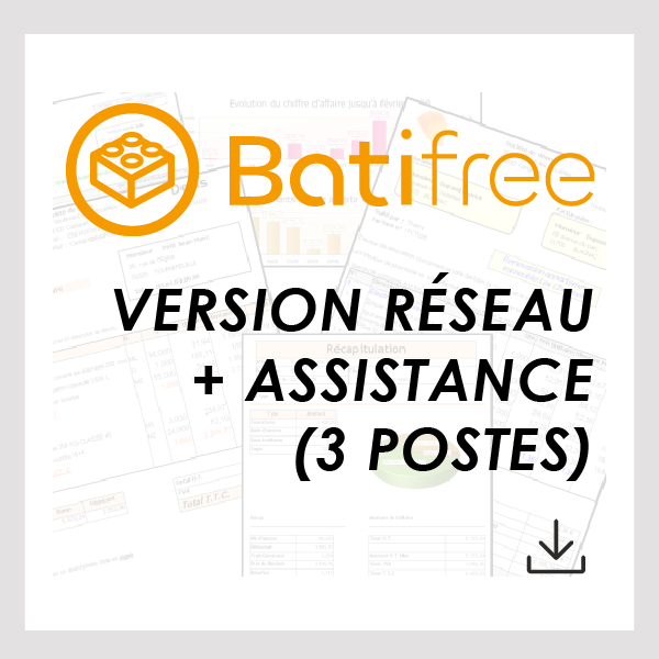 BatiFree Devis/Factures Réseau 3 Postes avec assistance